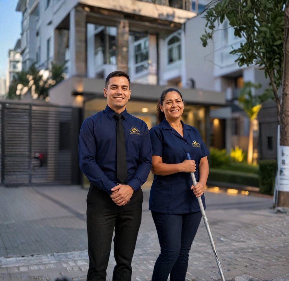 Equipe Concierge uniformizada